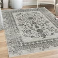 thumbnail image 1 of Floral Decorative Rug, Flourish Leaves and Petals in Ethnic Folk Style Spring Themed Ornamental, Quality Carpet for Bedroom Dorm and Living Room, 6 Sizes, Pale Grey, by Ambesonne, 1 of 4