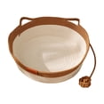 thumbnail image 2 of Cotton Rope Woven Cat Bed,Pet Sleeping Bed with a Playing Rope Ball,Foldable Sleeping Basket for Cats,Puppies,Rabbits and Small Pets (Medium,Brown & Beige), 2 of 6