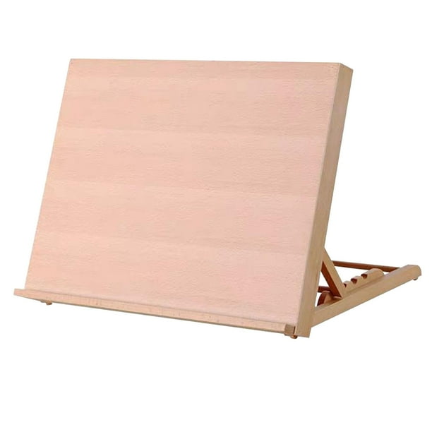 Tablero de dibujo de madera, bloc de dibujo de escritorio, caballete de mesa portátil ajustable para pintar A3 47x36cm