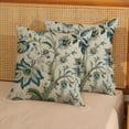 thumbnail image 2 of Sage Green Blue Pillow Covers 16x16 Inch 2 Pcs Spring Chinoiserie Floral Decor Throw Pillows Boho Vintage Flower Seasonal Outdoor Decoration Pillowcase Linen Cushion Cover for Couch Sofa Bed, 2 of 6