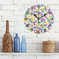 thumbnail image 3 of 10 Inch Mardi Gras Wall Clock, Silent Non Ticking Battery Operated Round Clock for Kitchen Office School Home Decorative, 3 of 7