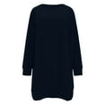 thumbnail image 5 of Qulqfy Fleece Dress for Women Long Sleeve Tshirt Mini Blue Warm Crewneck Casual Dresses Women's Fall Dresses S, 5 of 8