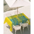 thumbnail image 3 of 52x70 Inch Outdoor Tablecloth with Umbrella Hole Zipper Rectangle Jellyfish Blue Rectangular Tablecloths Outside Waterproof Boho Tropical Yellow Stripe Summer Abstract Patio Table Cover for Picnic, 3 of 8