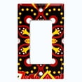 thumbnail image 5 of Metal Light Switch Plate Cover Colorful Black Red Mandala Flower Tile Pattern MDL023, 5 of 13