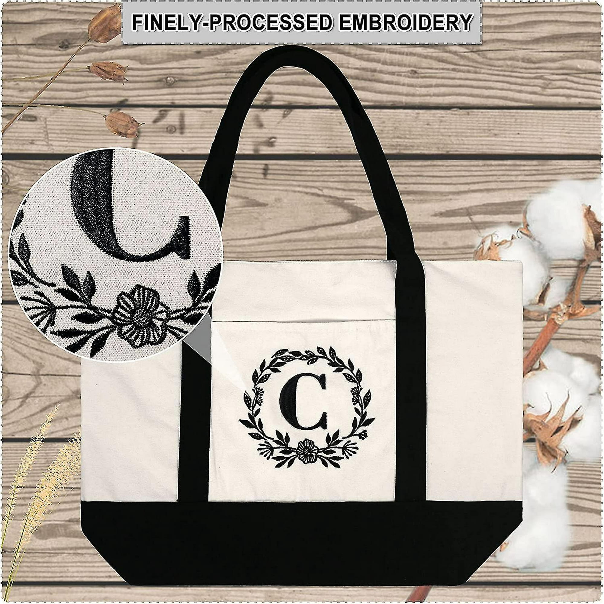 Large canvas tote bags personalized sale