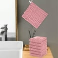 thumbnail image 5 of 6 Pcs Cotton Face Towels 11.8x11.8" Absorbent Soft Washcloths for Face and Travel – Pink, 5 of 7