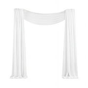 Wedding Arch Draping Fabric 1 Panel 29.5Inch X 19.6Ft White Sheer Chiffon Curtain Drapes for Wedding Ceremony