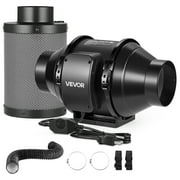 VEVOR 4" Air Filtration Kit, 180 CFM Inline Duct Fan with Speed Controller, Carbon Filter & Ducting Ventilation System for Heating Cooling Booster, Grow Tents, Hydroponics
