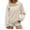 Beige, variant on Golf Collar Sweatshirt For Women, Fleece Lined Long Sleeve Raglan Tops, Teen Fall Casual Basic Loose Fit Pullover Shirts S-XXL