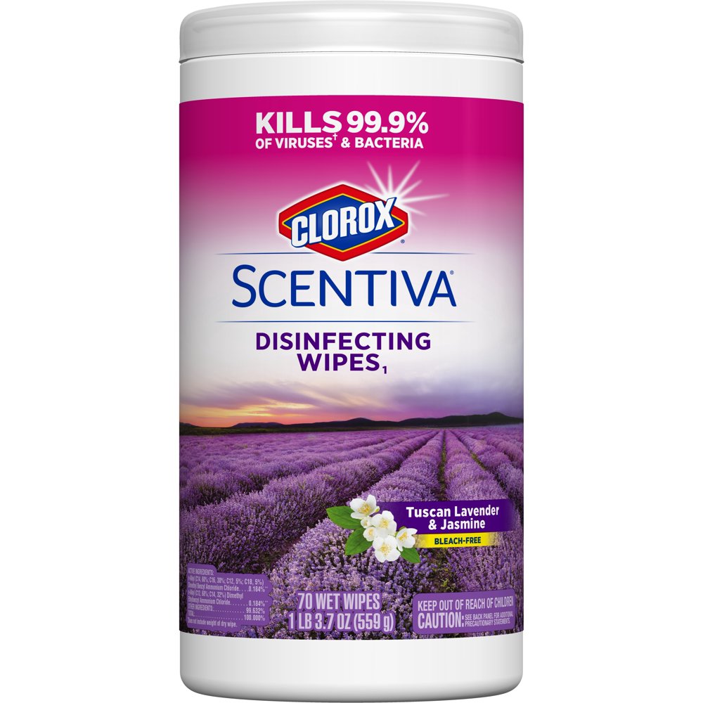 Clorox Scentiva Wipes, Bleach Free Cleaning Wipes Tuscan Lavender