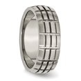 thumbnail image 5 of Auriga Fine Jewelry Titanium Satin 8mm Notched and Grooved Band for Men Size 8, 5 of 6