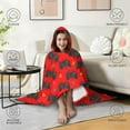 thumbnail image 4 of Wearable Blanket,Black Controllers Games Icons Red Pattern Hooded Wearable Sherpa Blanket for Adults & Teens,Winter Poncho Shawl Wrap Cape Thick Warm,50"x60", 4 of 5
