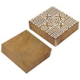 thumbnail image 3 of IBA Indianbeautifulart Textile Printing Block Geometric Tribal Motif Hand Carved Wooden Stamp Wood Block Printing Textile Stamps For Fabric/ Pottery Blocks,6 Inch, 3 of 6