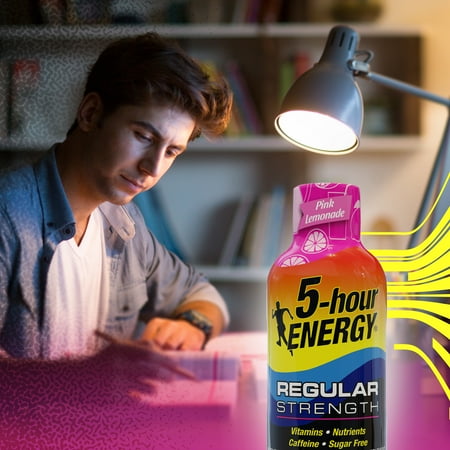 5-hour ENERGY Shot, Regular Strength, Pink Lemonade, 1.93 oz, 2 Count