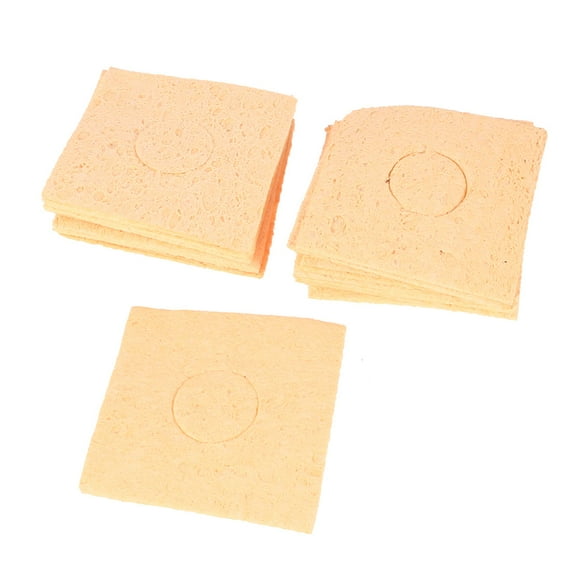 Unique Bargains 20 Pcs Solder Desoldering Soldering Iron Tip Welding Sponge Cleaners Orange