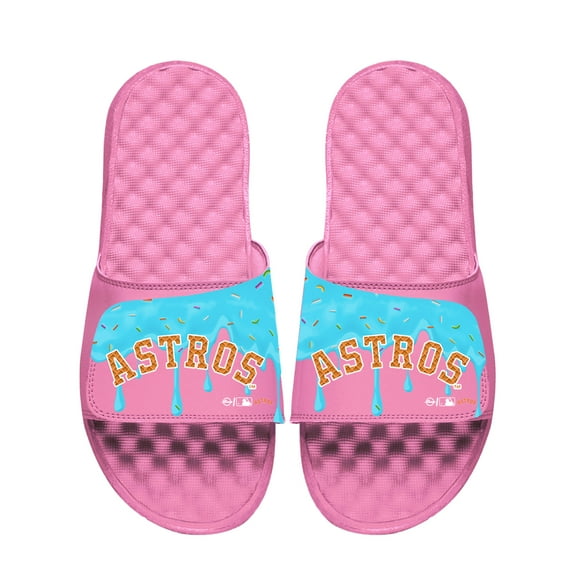 Unisex ISlide Pink Houston Astros Ice Cream Drip Slide Sandals