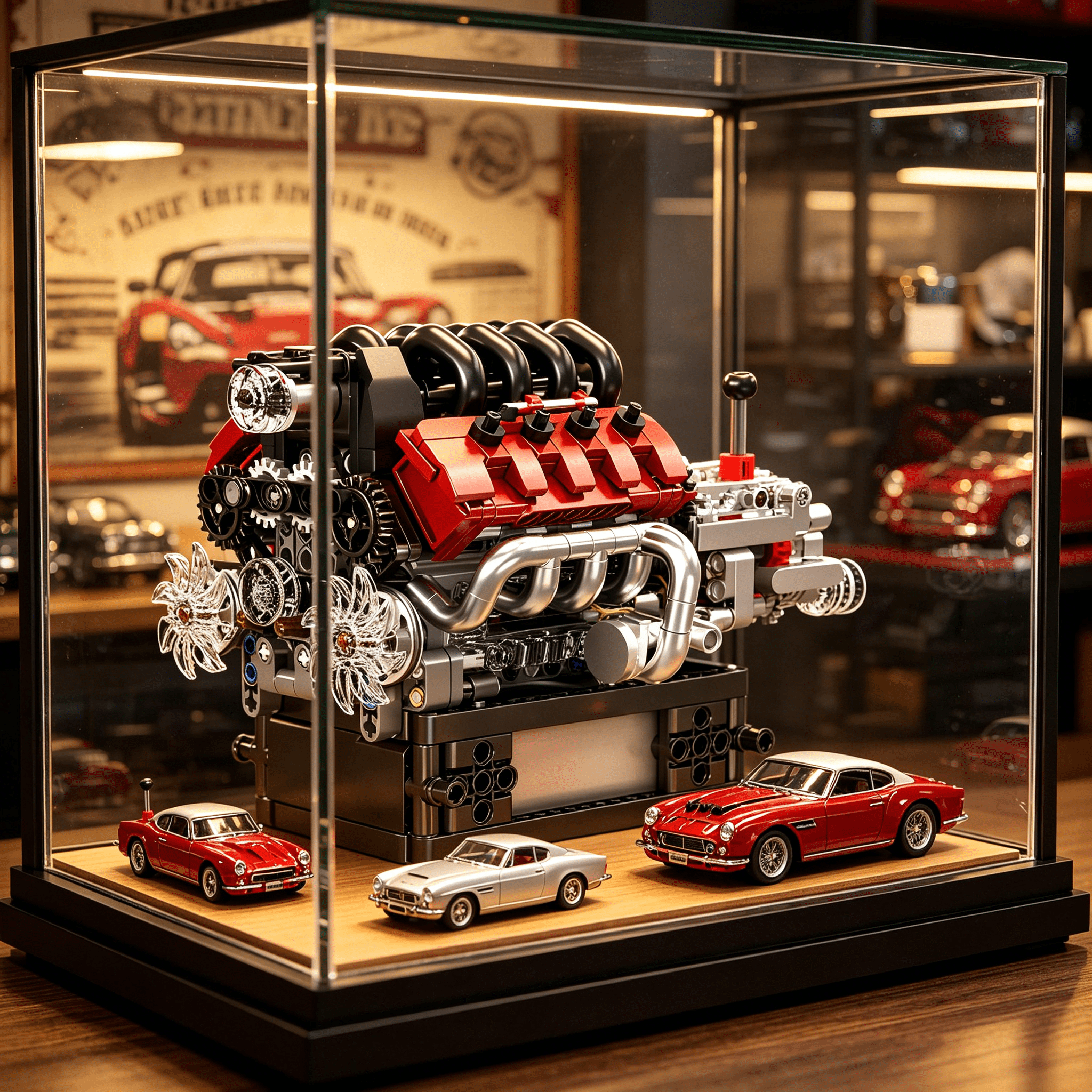 BESTSKY 2026 New 10227 V8 Engine Model Kit,787+Pcs Mini V8 Engine Kits That Runs,Build Your Own Car Model Engine with Gearshift&Motor,Building Blocks for Adults,Diy Construction Engineering Toy