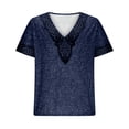 thumbnail image 4 of Taqqpue Mens Linen Shirt Solid Color V Neck Short Sleeve Blouse Tops Casual Embroidered Plus Size Beach T Shirts, 4 of 6