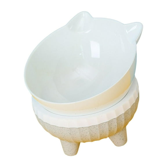 Elevated Cat Bowl Feeding Watering Supplies Tilted Pet Dishes with Stand Raised Cat Food Bowls Anti Vomiting Cat Bowl for Indoor Cats 11.7cmx10.5cm gray