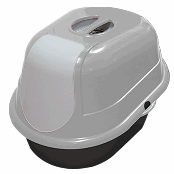 Covered Cat Litter Box with Door and Carbon Filter – Spacious, Odor-Controlled, Easy-to-Clean Enclosure for All Cat Sizes (Gray)