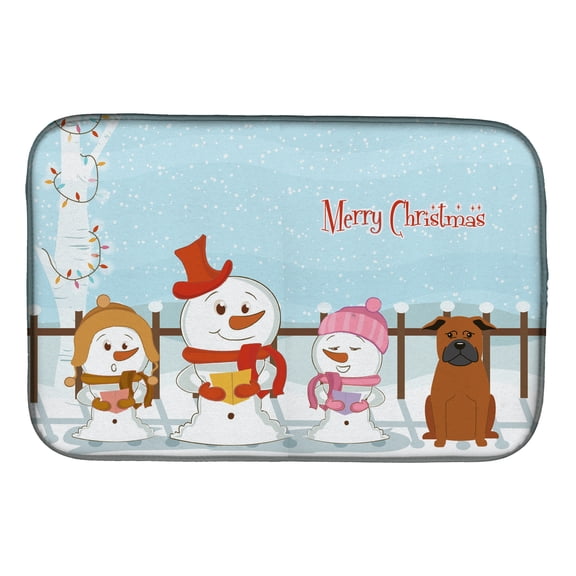 Merry Christmas Carolers Chinese Chongqing Dog Dish Drying Mat
