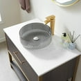 thumbnail image 2 of Vinnova Rubi 15.6-inch Cloudy Gray Finish Glass Round Bathroom Vanity Over-Mounted Vessel Sink Bowl, 2 of 9