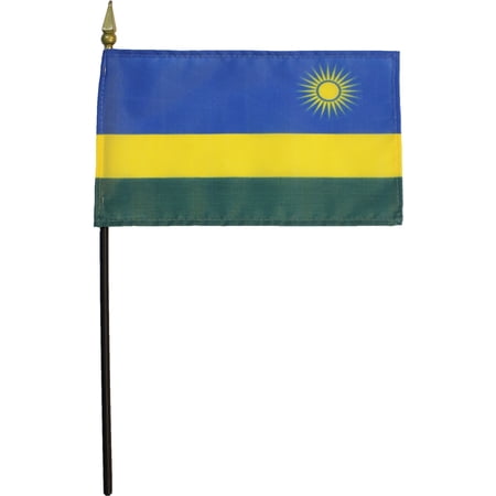 Rwanda - 4"X6" Stick Flag