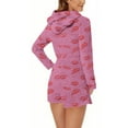 thumbnail image 5 of successthop Fleece Romper Women Lip Print Hood with Cute Ear Cozzy Zipper Long Sleeve with Pockets Shorts Loungewear, 5 of 5