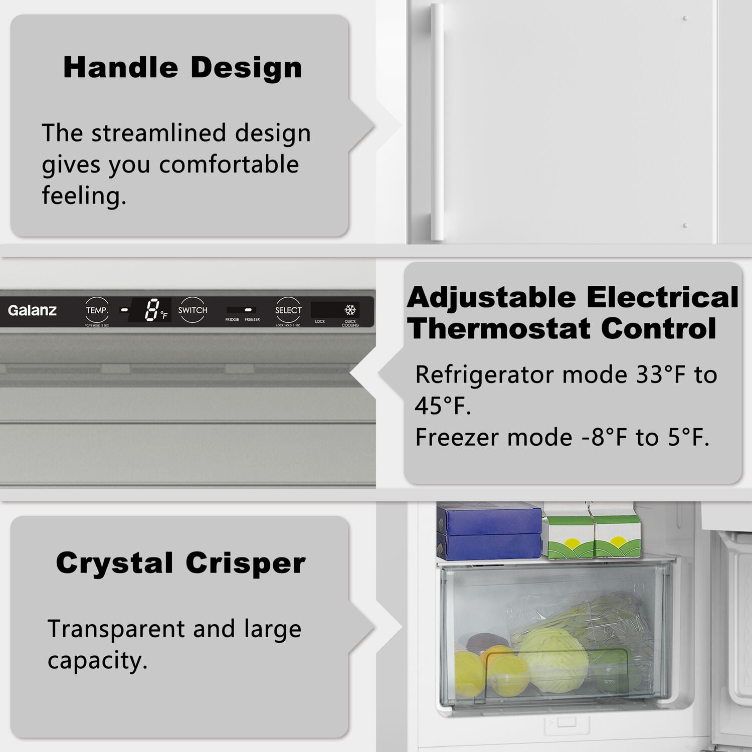 Galanz 11-Cu. ft. Convertible Upright Freezer, White, 66 in tall, GLF11UWEA16