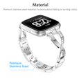 thumbnail image 4 of Compatible with Fitbit Versa Bands, Replacement Stainless Steel Strap Bling Rhinestones Diamond Bracelet Smartwatch Accessory Fits for Wrist Size 5.5- 8.1", 4 of 6