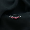 thumbnail image 3 of Rosec Jewels Round and Princess Cut Lab Grown Ruby Ring Half Eternity Ring (AAAA Grade), 14K White Gold, US 12.00, 3 of 9