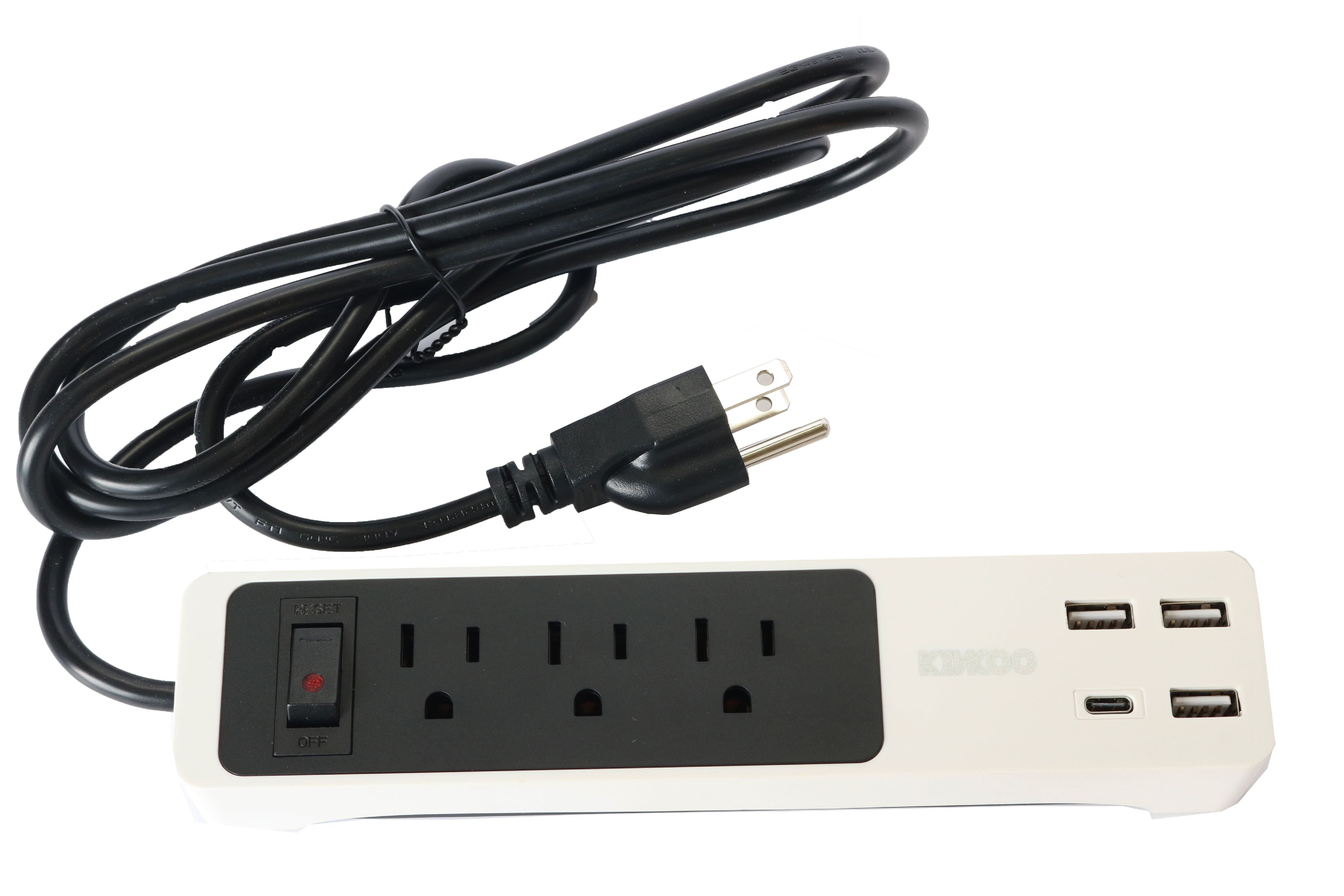 Surge Protector Power Strip 3 Ports with 3 USB Fast Charging Ports + 1