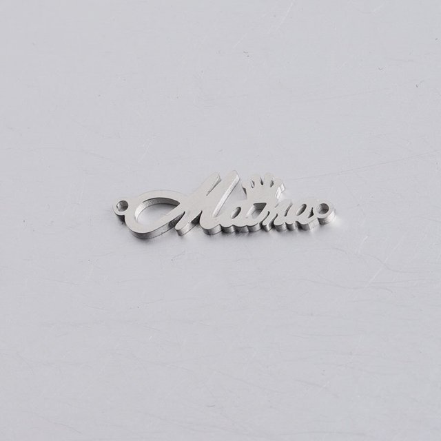 Semitree 5pcs Stainless Steel Crown Mama Mother's Day Necklace Pendant Charms Fine Polishing for DIY Jewelry Making Supplies Gao Jinjia LED