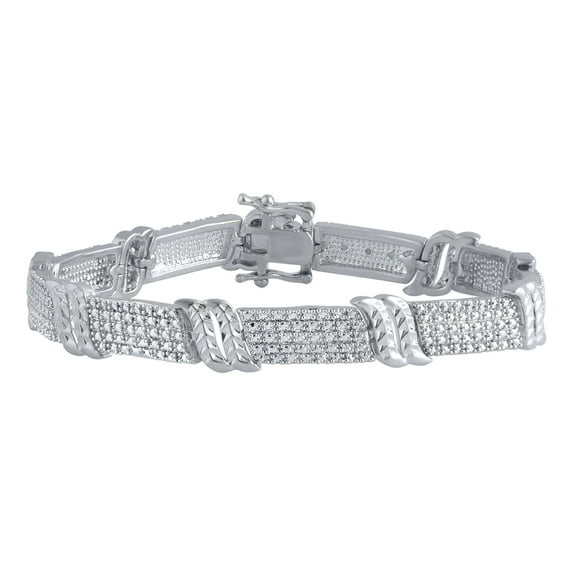 Diamond Accent Silver Tone Fashion Brace