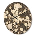thumbnail image 3 of Designart 'Indian Floral Batik Retro I' Mid-Century Modern Wood Wall Clock, 3 of 5