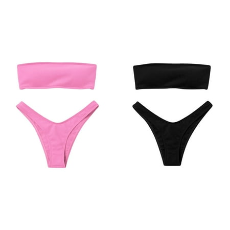 (2-Pack) Kcodviy Control Piece Bikini High Men and Women Matching Swimsuits Women s Swimwear Swimsuit Two Womens Swimsuit Size 16 Waisted Tummy Swimwears Tankinis Pool Cover Up for Set