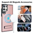 thumbnail image 2 of Allytech Case for Samsung Galaxy S22 Ultra, Hidden Kickstand PU Leather [Compatible with MagSafe] Case, [Anti-Drop & Shockproof] Ultra Slim Retro Protective Case for Women Men - Rosegold, 2 of 8
