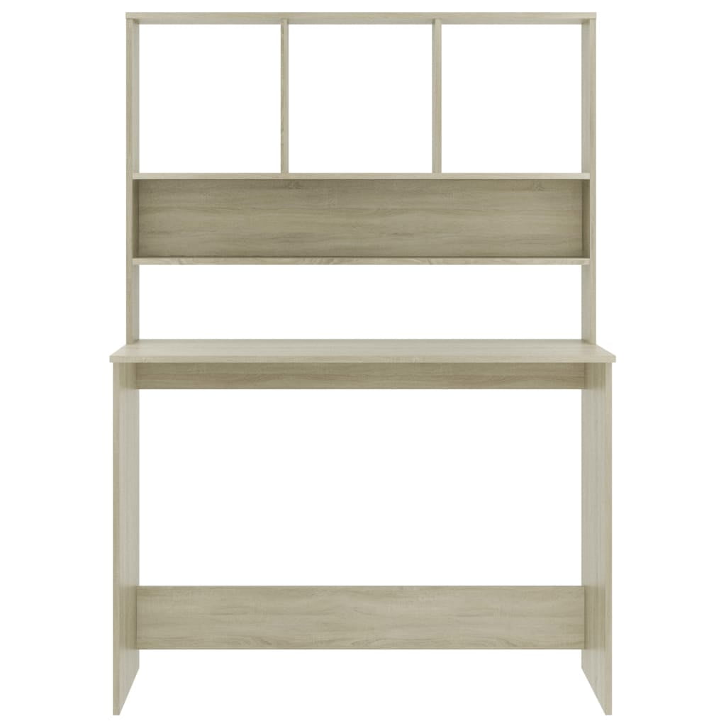 Kepooman 43" Modern Wooden Rectangle Computer Desk with Hutch & Bookshelf for Home Office, Brown Kepooman 43" Modern Wooden Rectangle Computer Desk with Hutch & Bookshelf for Home Office, Brown