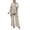 Khaki, variant on Elegant Women'S 2-Piece Cape Tunic & Wide-Leg Palazzo Pants Set - Flowy Casual Outfit For Daily & Dressy Occasions