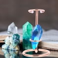 thumbnail image 4 of HOLIDYOYO Support de Moniteur en Cristal Support de Roche Miroir Support de Roche Support de Rangement en Pierre Précieuse Collection de Roches Support de Baguette en Cristal Or Rose Fer, 4 of 8