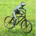 thumbnail image 2 of SPI Home San Pacific International Frog on Bicycle Garden Statue, 2 of 2