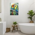 thumbnail image 2 of ZHONGYUTONG Bird Wall Art Colorful Parrot Canvas Tropical Rain Forest Animal Picture Print Macaw Painting for Bathroom Decor Framed (16.00" x 24.00"), 2 of 5