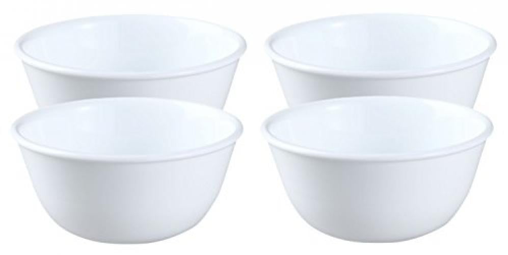 Corelle Livingware 12 Ounce Bowl, Winter Frost White Set of 4