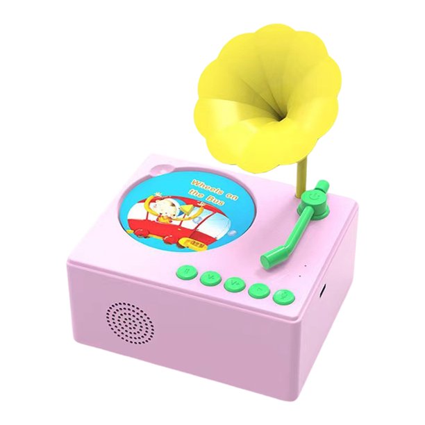 Reproductor Música Educativo Juguete para Contar Historias Gramófono Pequeños Con 96 Tarjetas