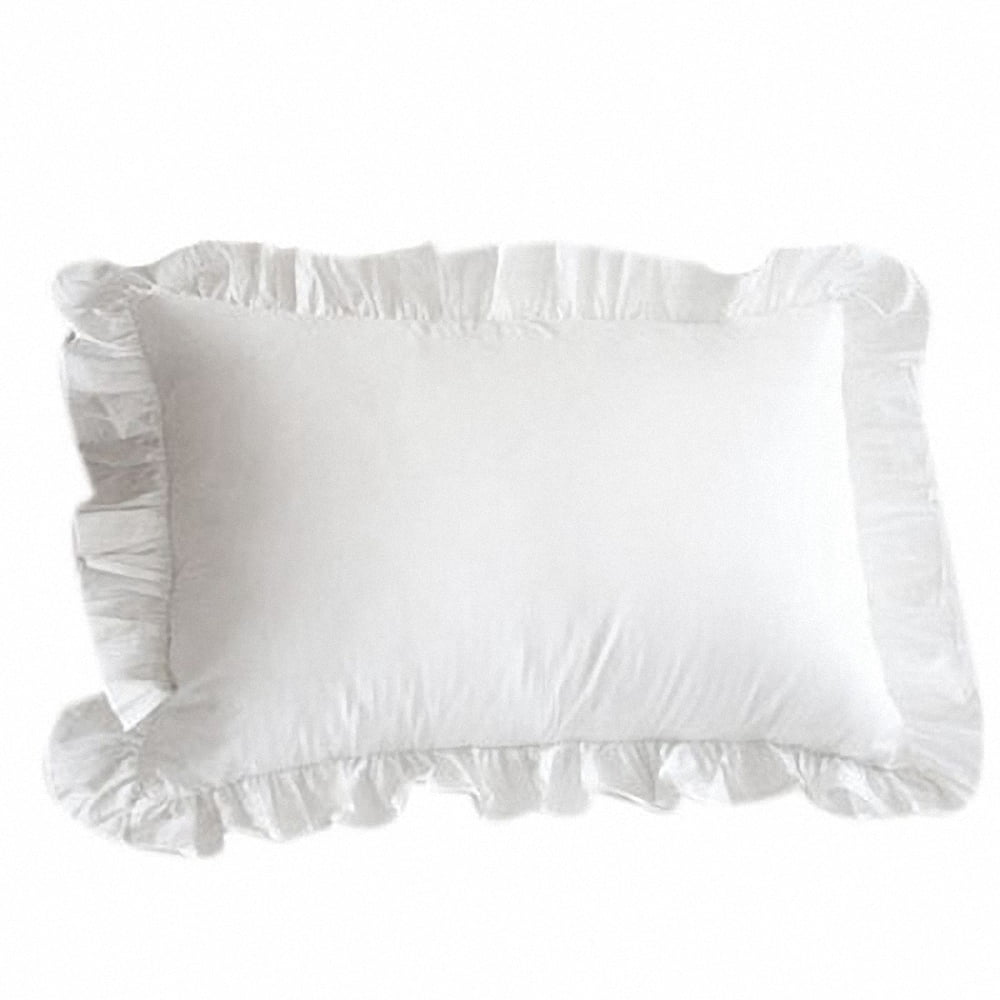 2pcs 100% Cotton Pillowcase Striped Pillow Slip Frill Only Cover Bedding White 