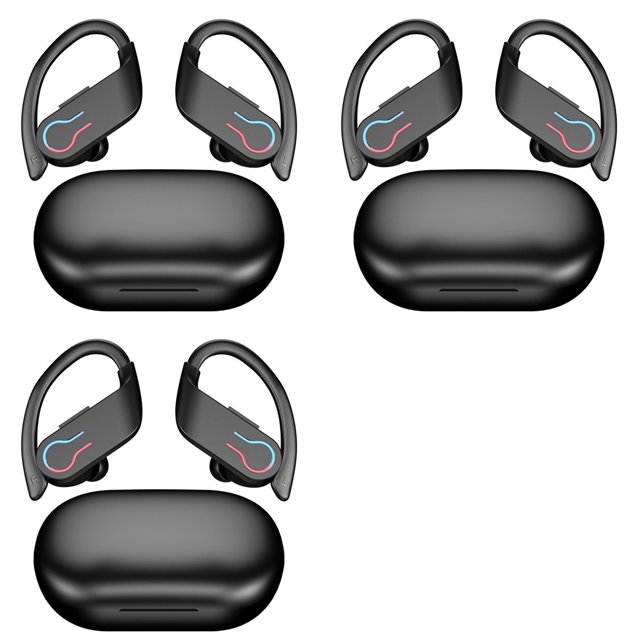 3X Auriculares Deportivos Q63 Bluetooth 5.3, Inalámbricos, Intraaurales, 200 H de Autonomía, IPX7, Resistentes Al Agua, Estéreo HiFi, para Juegos.