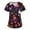 127#Black, variant on Breathable Womens Nursing Scrub Tunic All Over Witch Print V Neck Short Sleeve Hospital Uniform 4XL