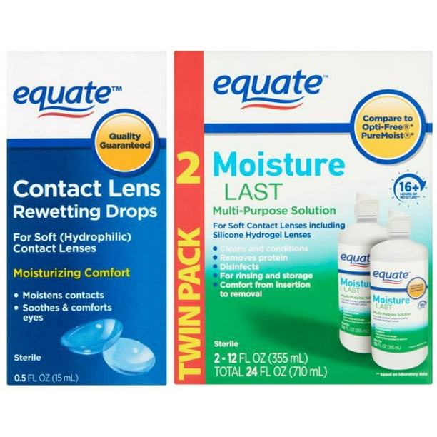 Equate Moisture Last MultiPurpose Contact Lense Solution Twin Pack