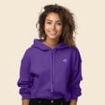 thumbnail image 3 of Dalix UFO Embroidered Fleece Cropped Hoodie Cold Fall Winter Women in Team Purple L Large, 3 of 5