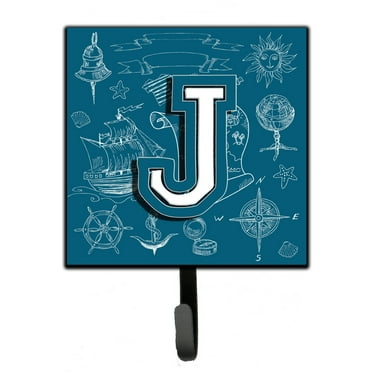 Letter J Sea Doodles Initial Alphabet Leash or Key Holder